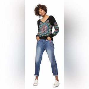 Desigual Ennis women's flat knit thin gauge pullover sequin Medium SOLD OUT